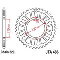 Corona JT 486 de aluminio con 52 dientes JT SPROCKETS JTA486.52