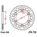Corona JT 735 de aluminio con 41 dientes JT SPROCKETS JTA735.41