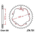 Corona JT 751 de aluminio con 43 dientes JT SPROCKETS JTA751.43
