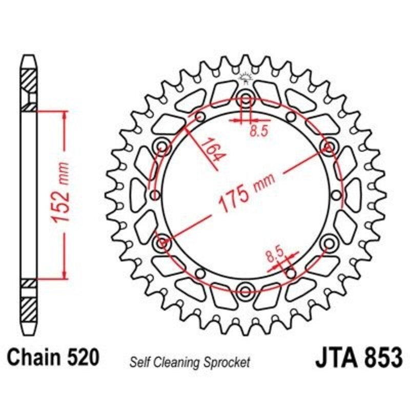 Corona JT 853 de aluminio con 41 dientes JT SPROCKETS JTA853.41