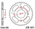 Corona JT SPROCKETS acero estándar 1071 - Paso 520 JT SPROCKETS JTR1071.30