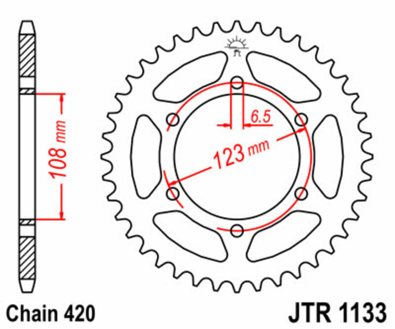 Corona JT SPROCKETS acero estándar 1133 - Paso 420 JT SPROCKETS JTR1133.53