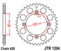 Corona JT SPROCKETS acero estándar 1204 - Paso 428 JT SPROCKETS JTR1204.50