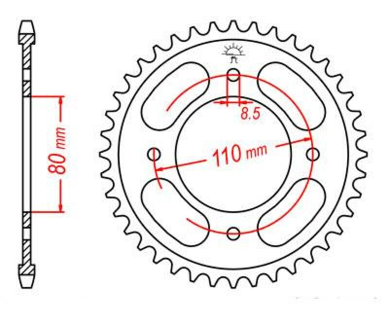 Corona JT SPROCKETS acero estándar 1219 - Paso 428 JT SPROCKETS JTR1219.42