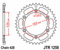 Corona JT SPROCKETS acero estándar 1258 - Paso 428 JT SPROCKETS JTR1258.54