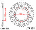 Corona JT SPROCKETS acero estándar 1311 - Paso 525 JT SPROCKETS JTR1311.45
