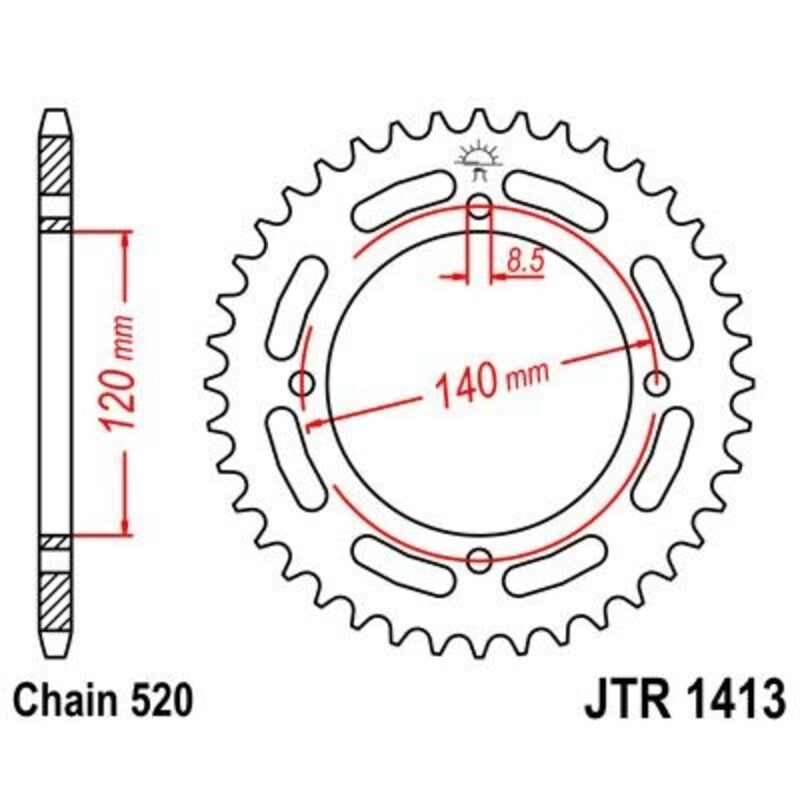 Corona JT 1413 de acero con 39 dientes JT SPROCKETS JTR1413.39