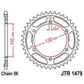 Corona JT 1479 de zinc negro con 47 dientes JT SPROCKETS JTR1479.47ZBK