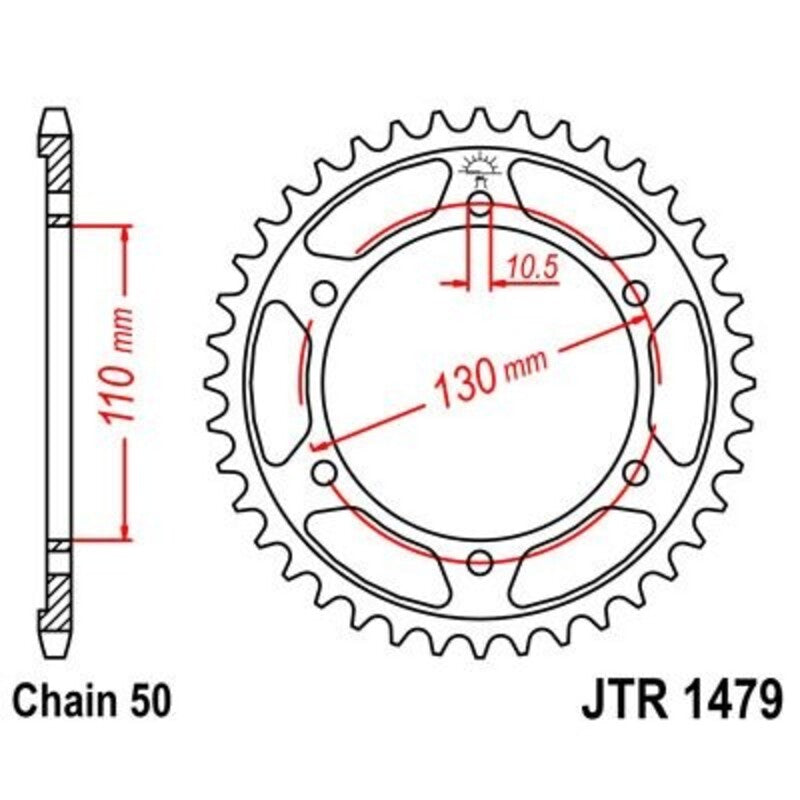 Corona JT 1479 de zinc negro con 48 dientes JT SPROCKETS JTR1479.48ZBK