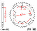 Corona JT SPROCKETS acero estándar 1480 - Paso 520 JT SPROCKETS JTR1480.37