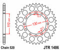 Corona JT SPROCKETS acero estándar 1486 - Paso 520 JT SPROCKETS JTR1486.44