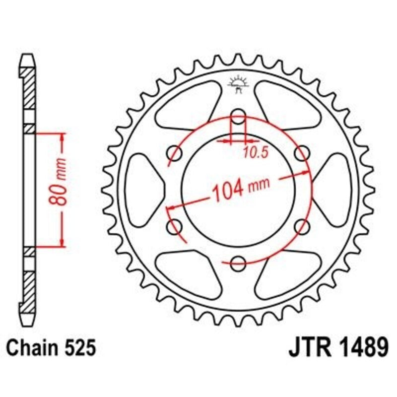 Corona JT 1489 de zinc negro con 43 dientes JT SPROCKETS JTR1489.43ZBK