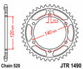 Corona JT SPROCKETS acero estándar 1490 - Paso 520 JT SPROCKETS JTR1490.44