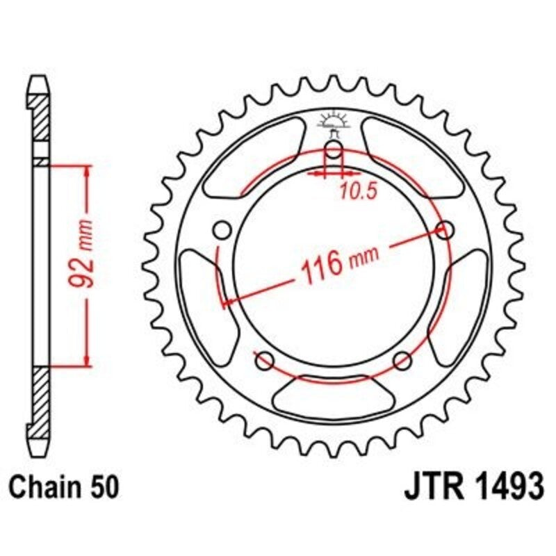 Corona JT 1493 de zinc negro con 41 dientes JT SPROCKETS JTR1493.41ZBK