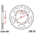 Corona JT 16 de acero con 40 dientes JT SPROCKETS JTR16.40