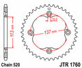 Corona JT SPROCKETS acero estándar 1760 - Paso 520 JT SPROCKETS JTR1760.36