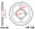 Corona JT SPROCKETS acero estándar 1796 - Paso 428 JT SPROCKETS JTR1796.51