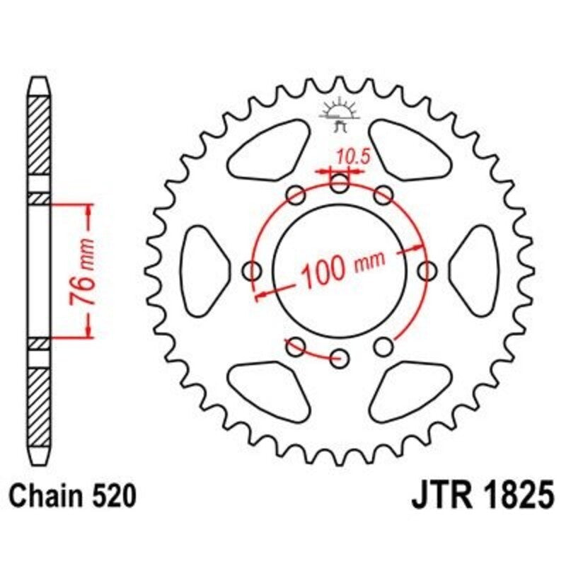 Corona JT 1825 de acero con 46 dientes JT SPROCKETS JTR1825.46