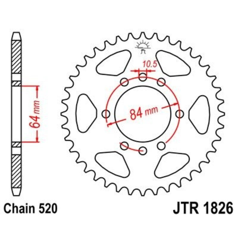 Corona JT 1826 de acero con 41 dientes JT SPROCKETS JTR1826.41