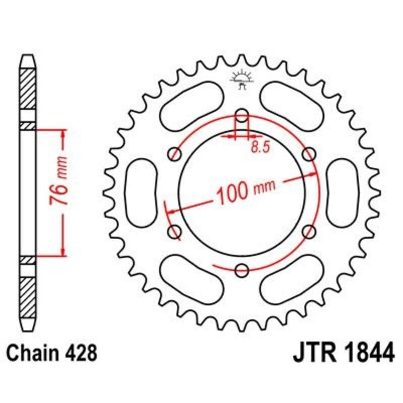 Corona JT R1844 de acero con 40 dientes JT SPROCKETS JTR1844.40