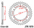 Corona JT SPROCKETS acero estándar 1870 - Paso 428 JT SPROCKETS JTR1870.46