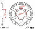 Corona JT 1875 de acero con 48 dientes JT SPROCKETS JTR1875.48
