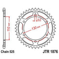 Corona JT 1876 de zinc negro con 43 dientes JT SPROCKETS JTR1876.43ZBK