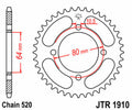 Corona JT SPROCKETS acero estándar 1910 - Paso 520 JT SPROCKETS JTR1910.32