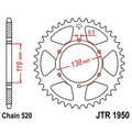 Corona JT 1950 de acero con 48 dientes JT SPROCKETS JTR1950.48