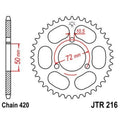 Corona JT 216 de acero con 37 dientes JT SPROCKETS JTR216.37