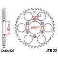 Corona JT 22 de acero con 45 dientes JT SPROCKETS JTR22.45