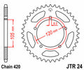 Corona JT SPROCKETS acero estándar 24 - Paso 420 JT SPROCKETS JTR24.51