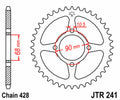Corona JT SPROCKETS acero estándar 241 - Paso 428 JT SPROCKETS JTR241.53