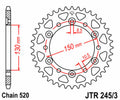 Corona JT SPROCKETS acero estándar 245/3 - Paso 520 JT SPROCKETS JTR245/3.43
