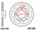 Corona JT SPROCKETS acero estándar 248 - Paso 520 JT SPROCKETS JTR248.44