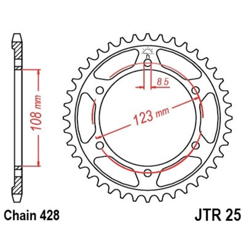 Corona JT 25 de acero con 60 dientes JT SPROCKETS JTR25.60