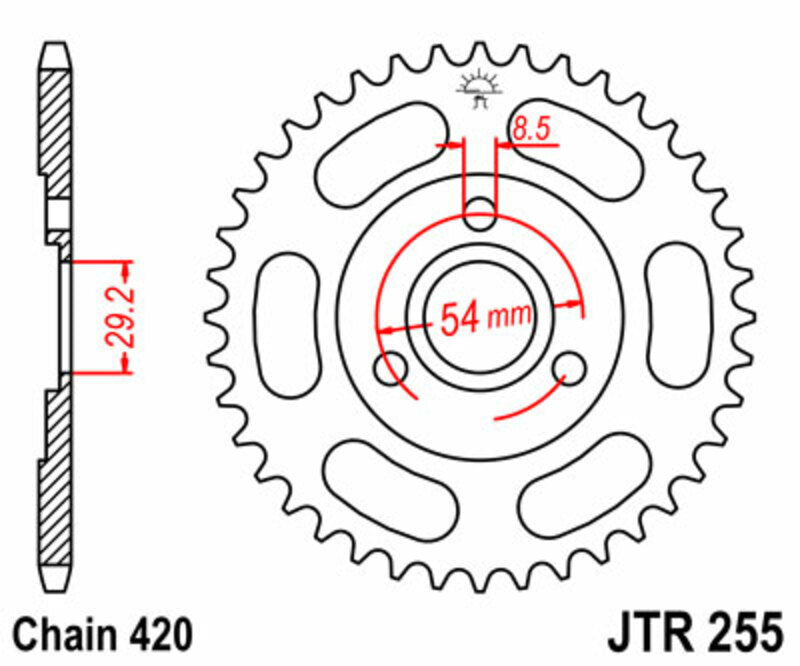 JT SPROCKETS Steel Standard Rear Sprocket 255 - 420 JT SPROCKETS JTR255.40