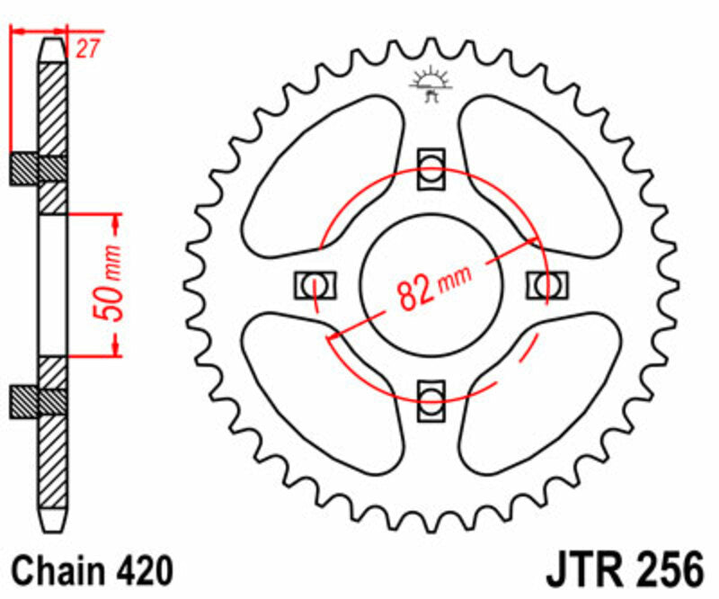 Corona JT 256 de acero con 35 dientes JT SPROCKETS JTR256.35