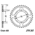Corona JT 267 de acero con 39 dientes JT SPROCKETS JTR267.39