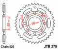 Corona JT SPROCKETS acero estándar 279 - Paso 520 JT SPROCKETS JTR279.35