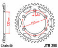 Corona JT SPROCKETS acero estándar 298 - Paso 530 JT SPROCKETS JTR298.40