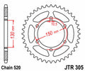 Corona JT SPROCKETS acero estándar 305 - Paso 520 JT SPROCKETS JTR305.46