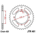 Corona JT 461 de acero con 49 dientes JT SPROCKETS JTR461.49