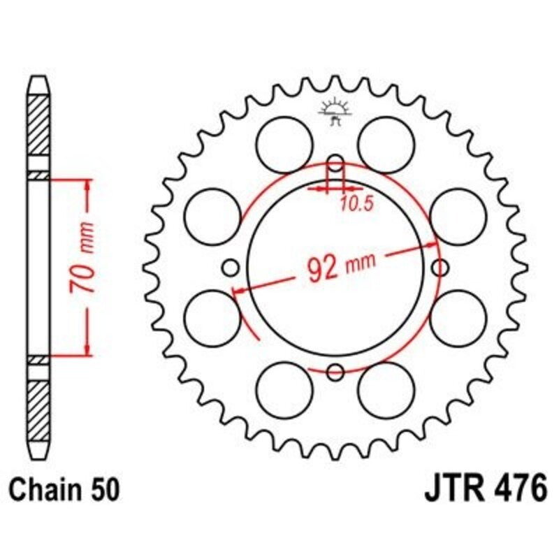 Corona JT 476 de acero con 41 dientes JT SPROCKETS JTR476.41