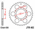 Corona JT SPROCKETS acero estándar 483 - Paso 630 JT SPROCKETS JTR483.35