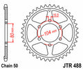Corona JT SPROCKETS acero estándar 488 - Paso 530 JT SPROCKETS JTR488.44