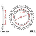 Corona JT 5 de zinc negro con 47 dientes JT SPROCKETS JTR5.47ZBK