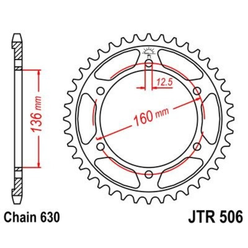 Corona JT 506 de acero con 40 dientes JT SPROCKETS JTR506.40