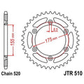 Corona JT 510 de acero con 46 dientes JT SPROCKETS JTR510.46