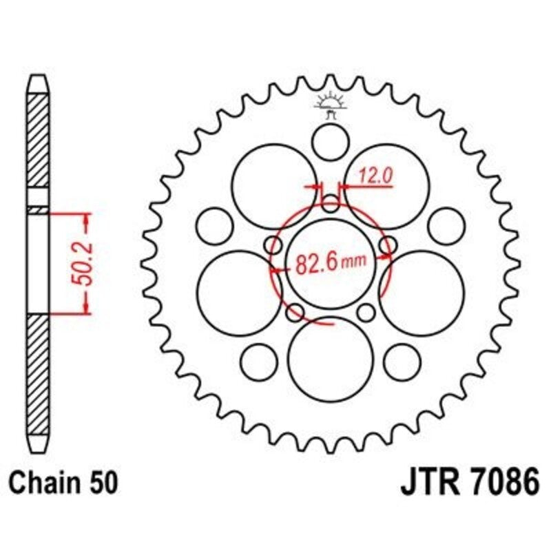 Corona JT 7086 de acero con 48 dientes JT SPROCKETS JTR7086.48